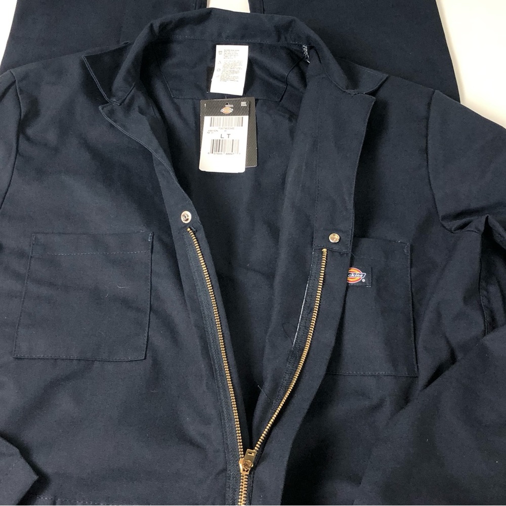 Dickies Long Sleeve Overalls Coveralls Navy Blue L Tall LT Zip Front NWT - Picture 3 of 7